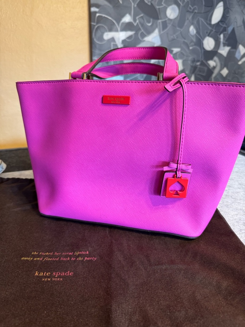 Kate Spade Hot Pink Leather Tote - Picture 6 of 16